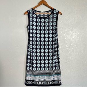 Max Studio Blue Floral Casual Sleeveless Dress - Size S
